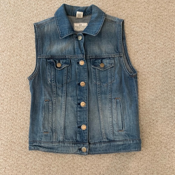 J. CREW Classic Denim Vest Size X-Small - Picture 4 of 12